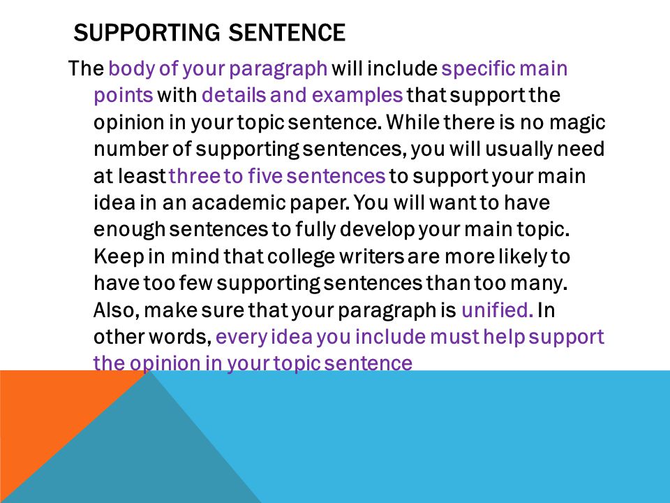Supporting Sentence