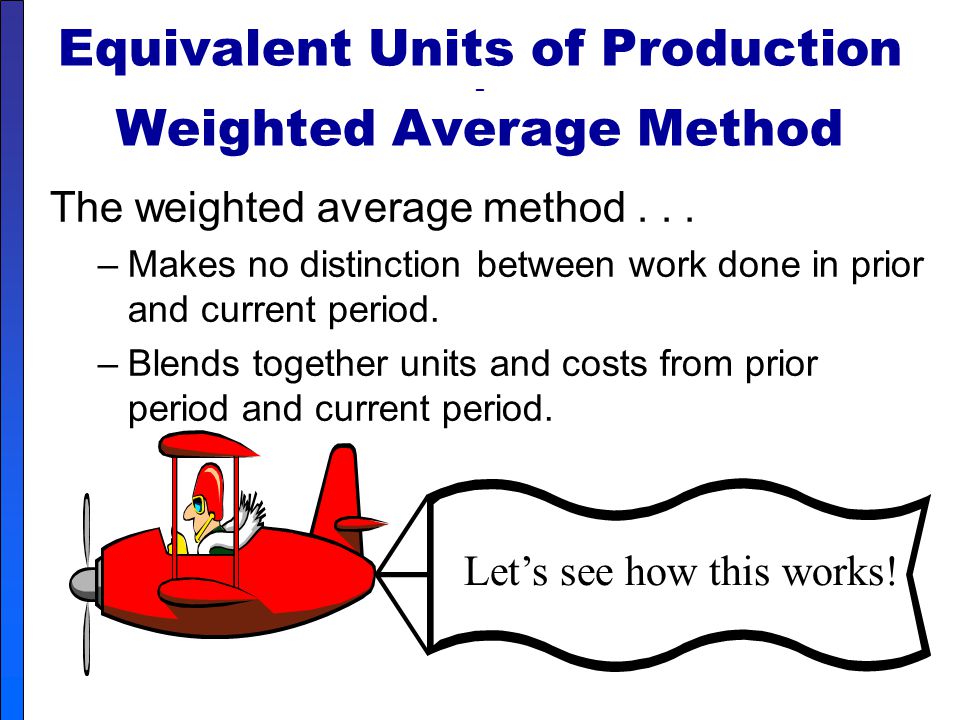 Equivalent Units of Production – Weighted Average Method