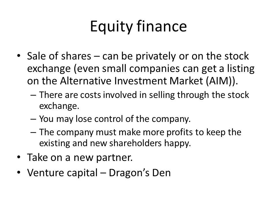 Equity finance