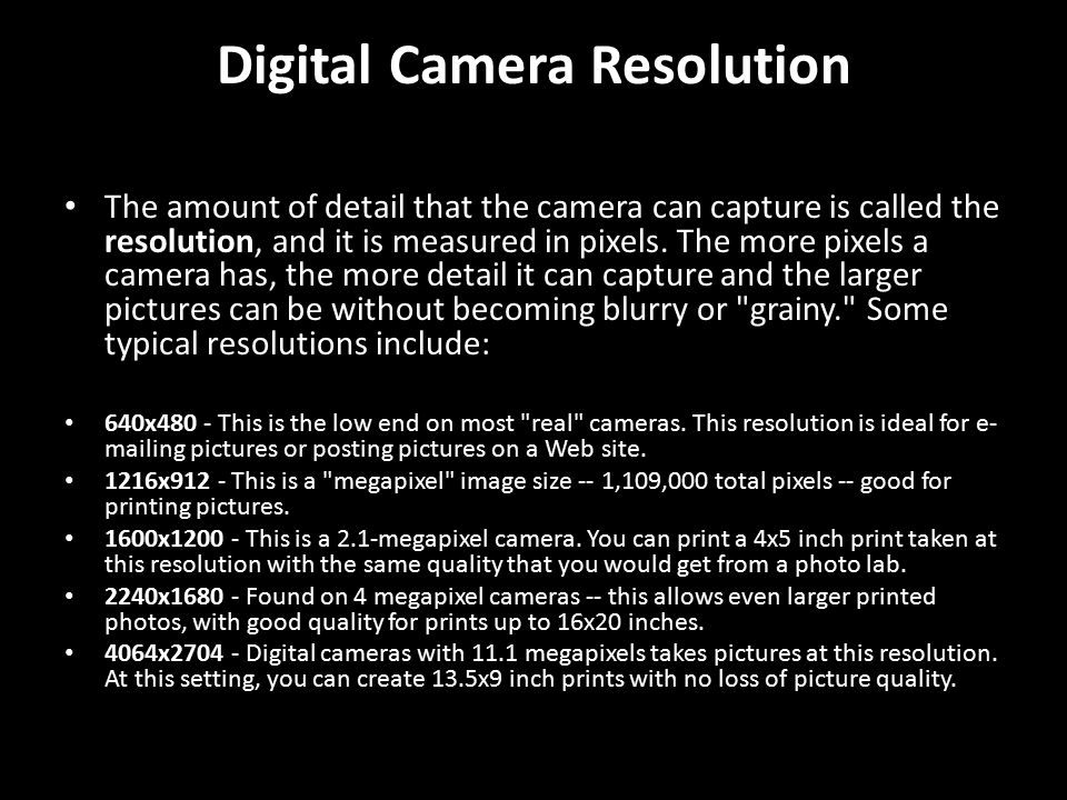 Digital Camera Resolution