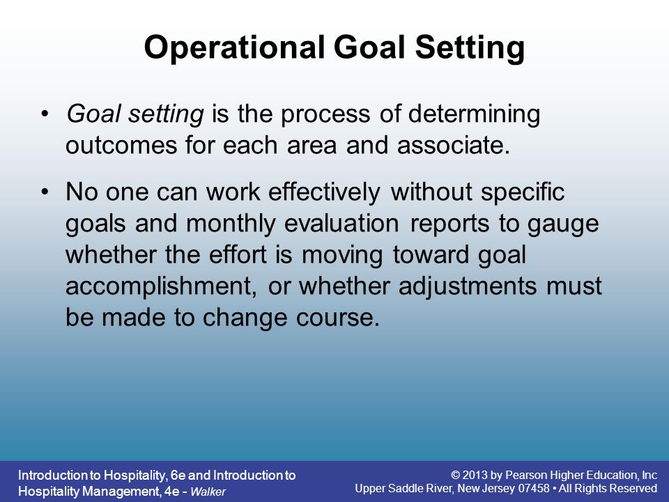 Operational Goal Setting