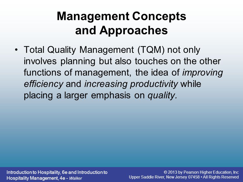 Management Concepts and Approaches