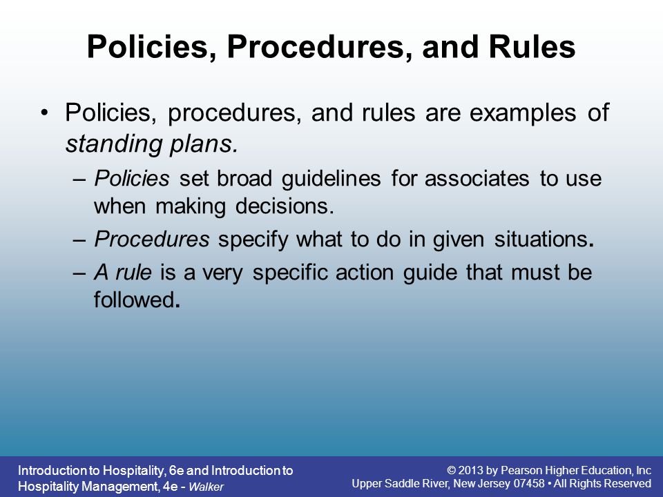 Policies, Procedures, and Rules
