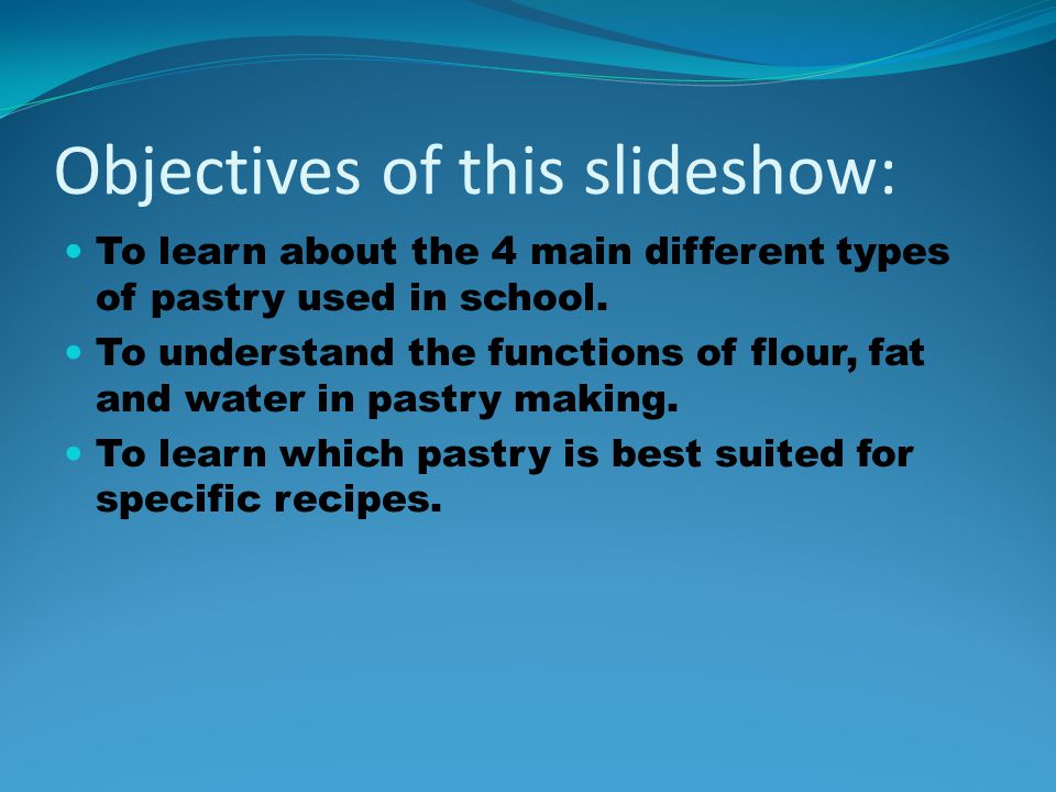 Objectives of this slideshow: