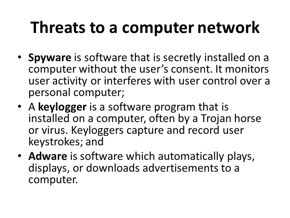 Threats to a computer network