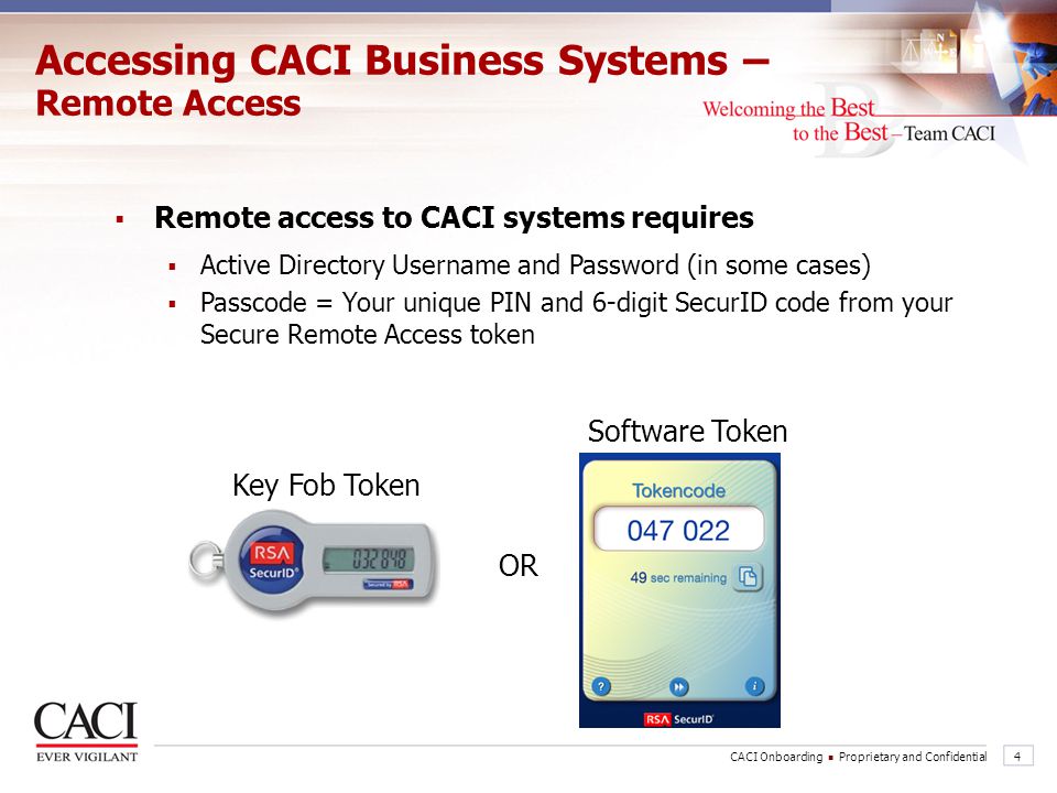 Accessing CACI Business Systems – Remote Access