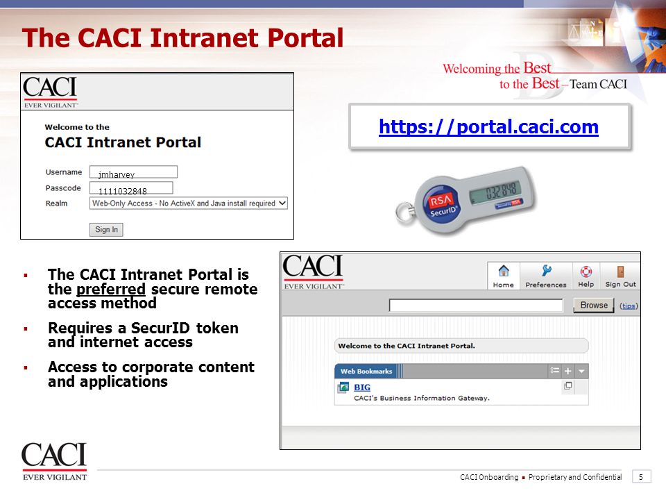 The CACI Intranet Portal