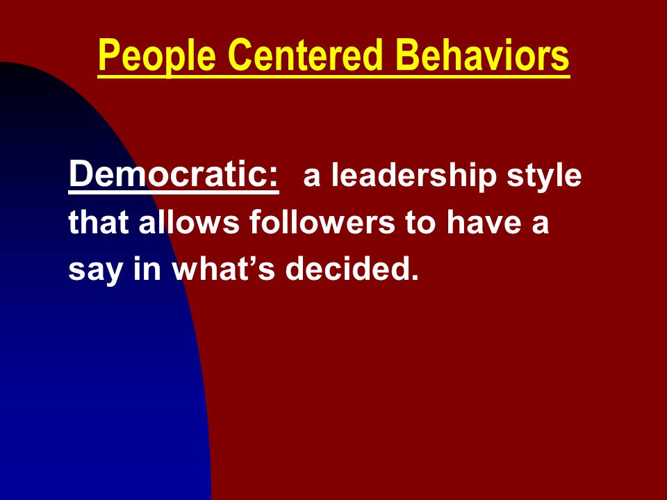 People Centered Behaviors