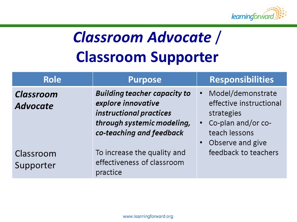 Classroom Advocate / Classroom Supporter