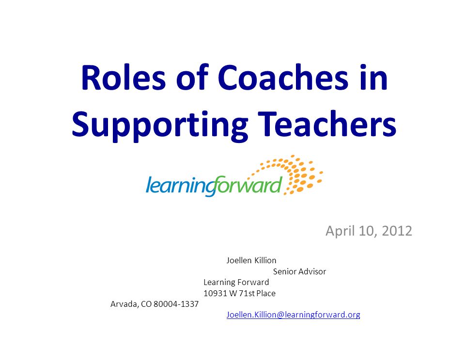 Roles of Coaches in Supporting Teachers