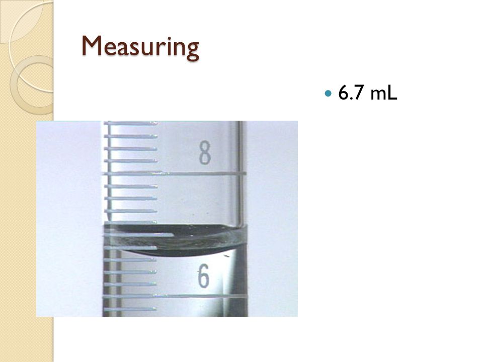 Measuring 6.7 mL