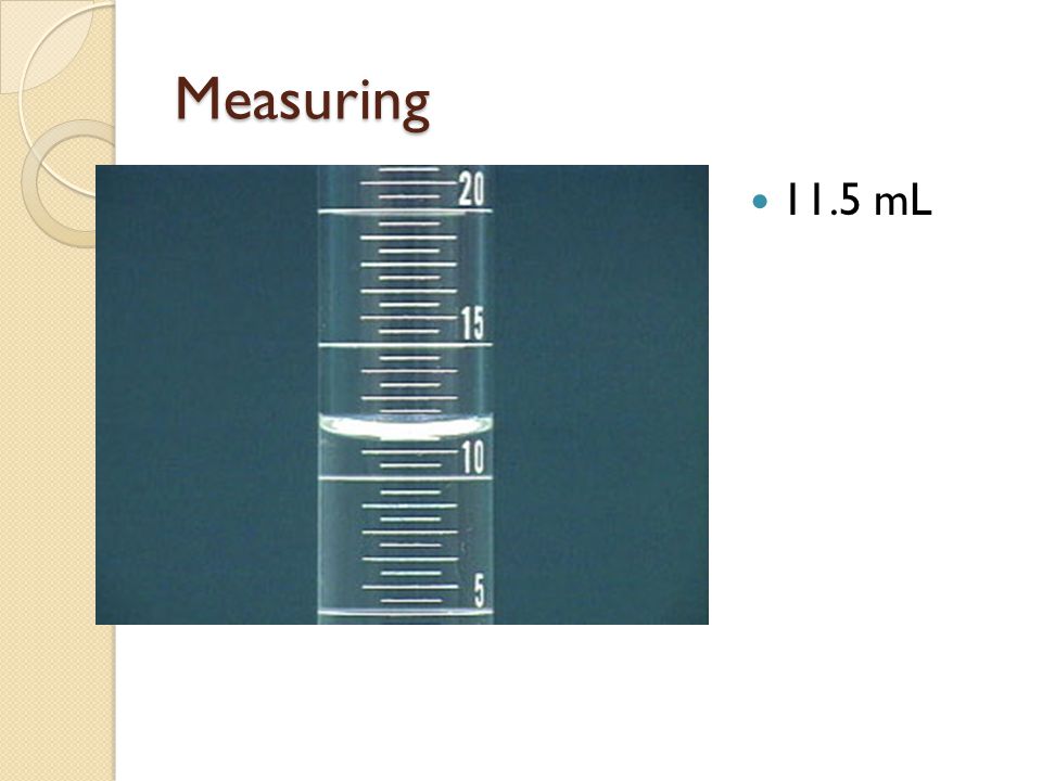 Measuring 11.5 mL