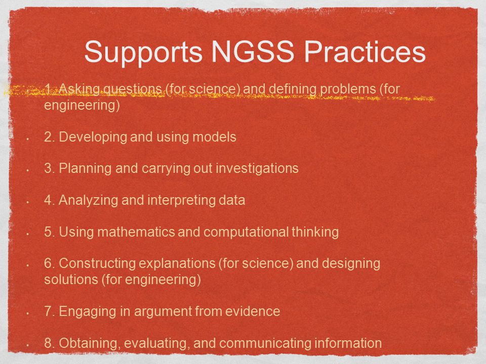 Supports NGSS Practices