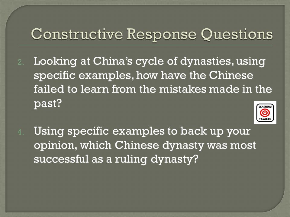 Constructive Response Questions