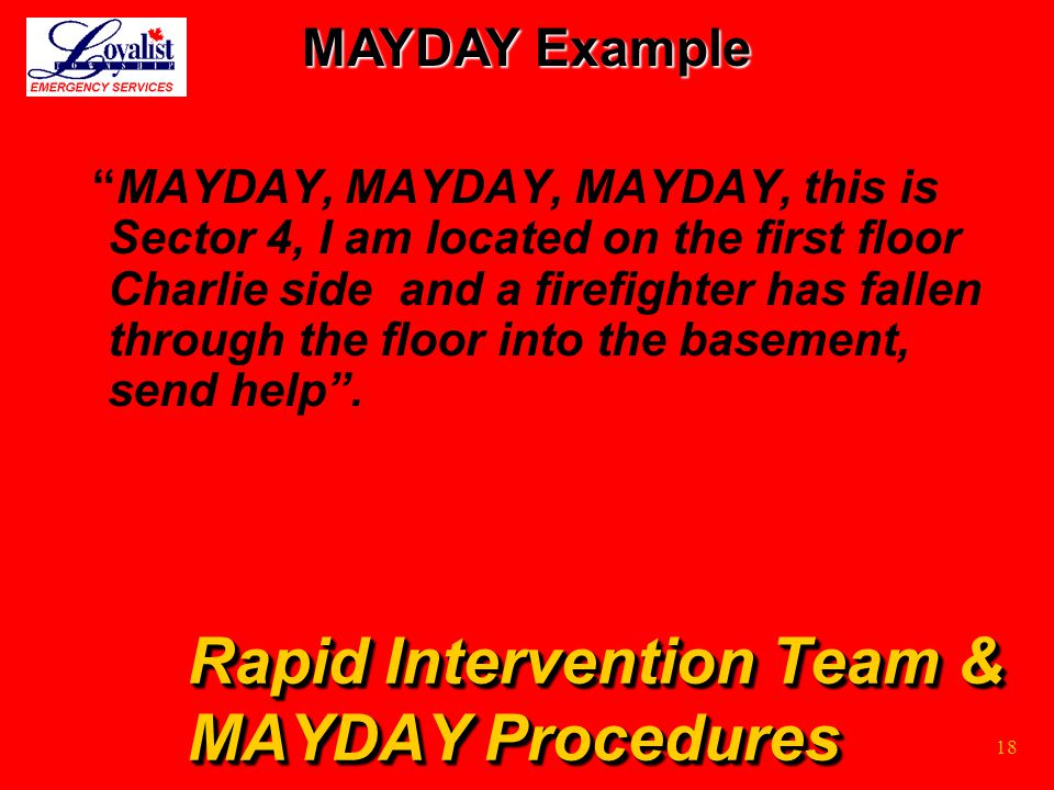 Rapid Intervention Team & MAYDAY Procedures