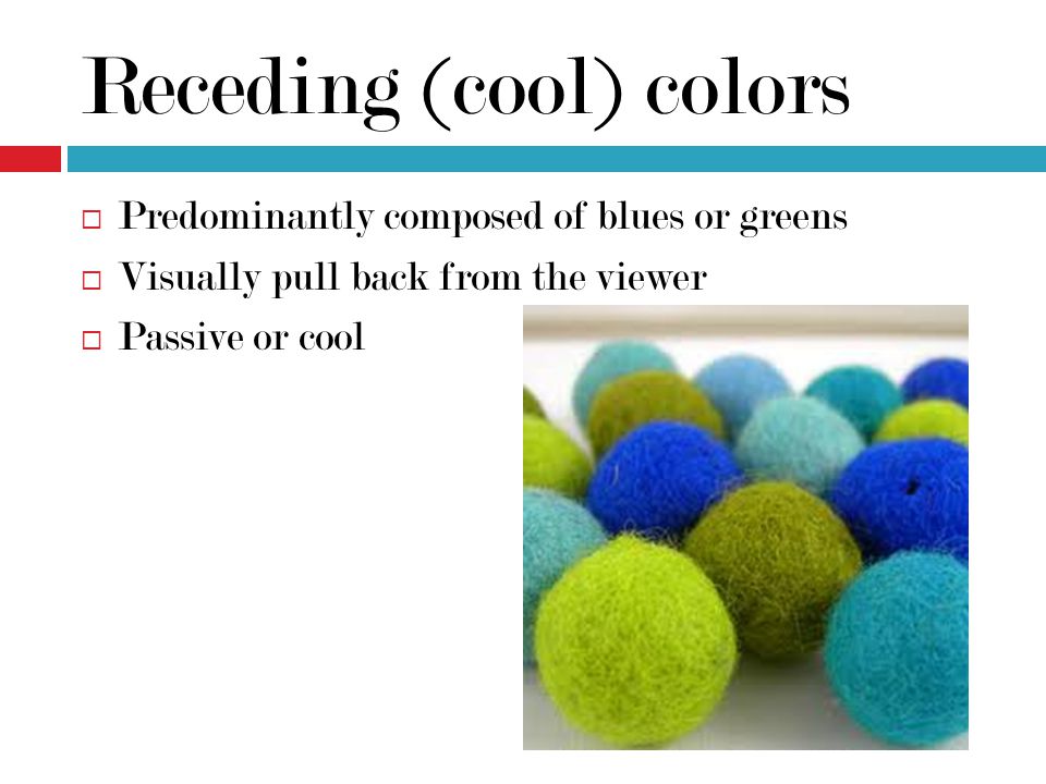 Receding (cool) colors