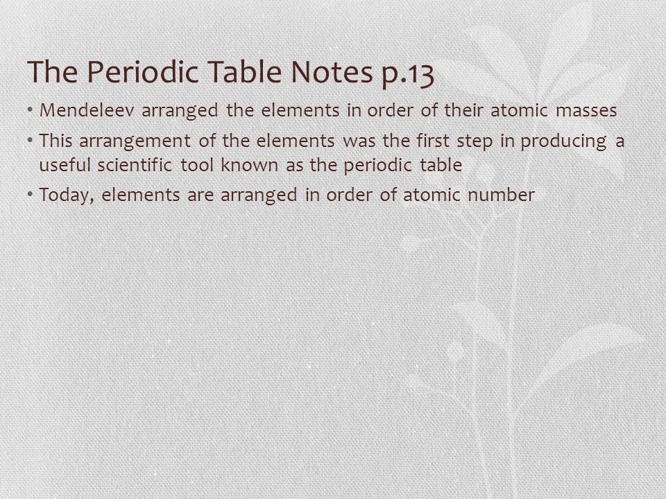 The Periodic Table Notes p.13