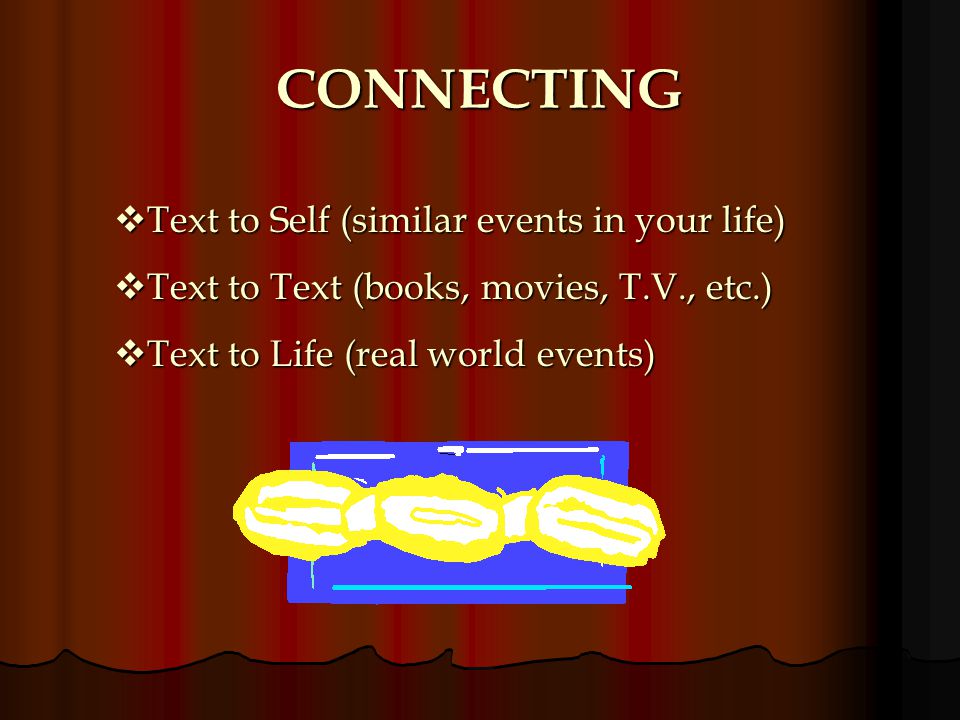 CONNECTING Text to Self (similar events in your life)