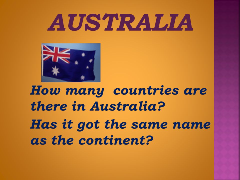 Australia How many countries are there in Australia Has it got the same name as the continent
