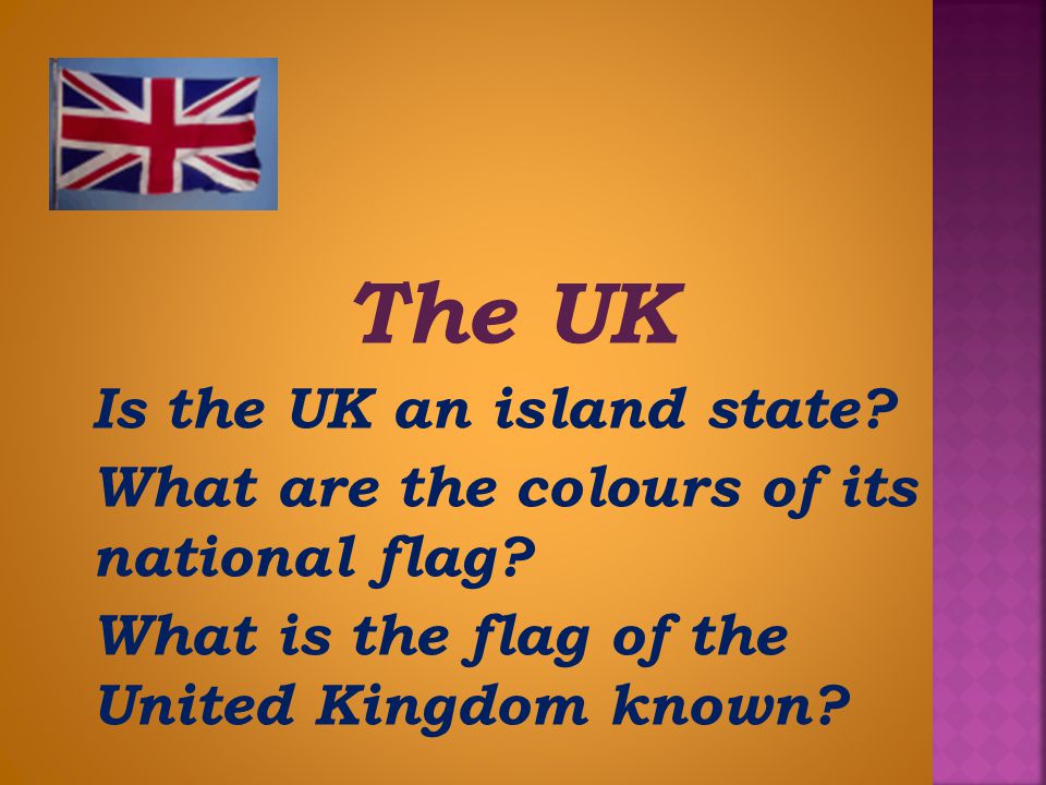 Is the UK an island state What are the colours of its national flag