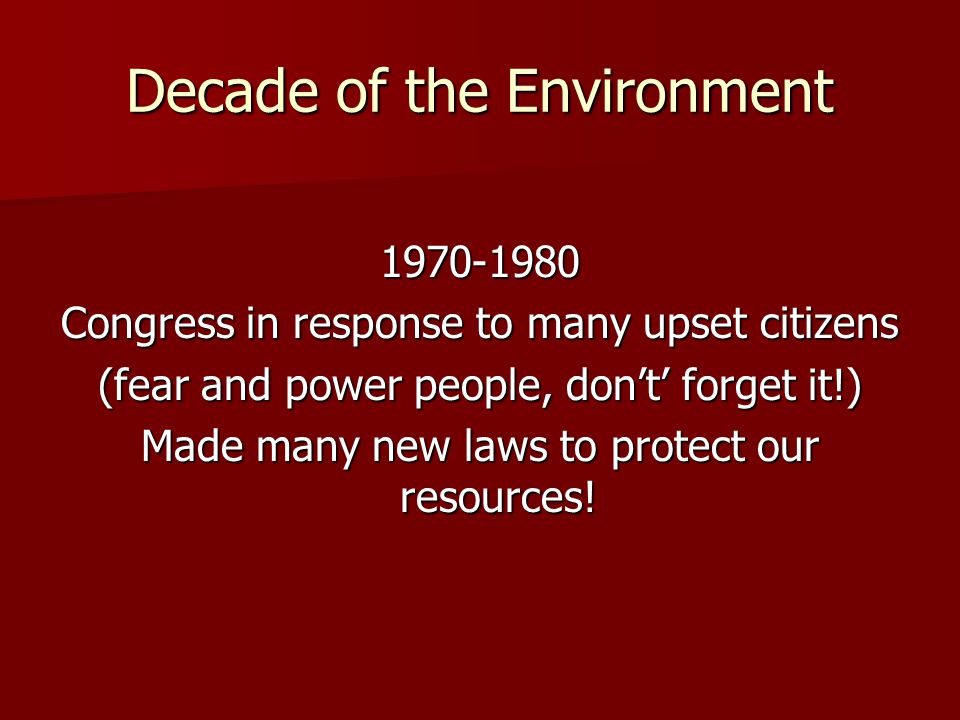 Decade of the Environment