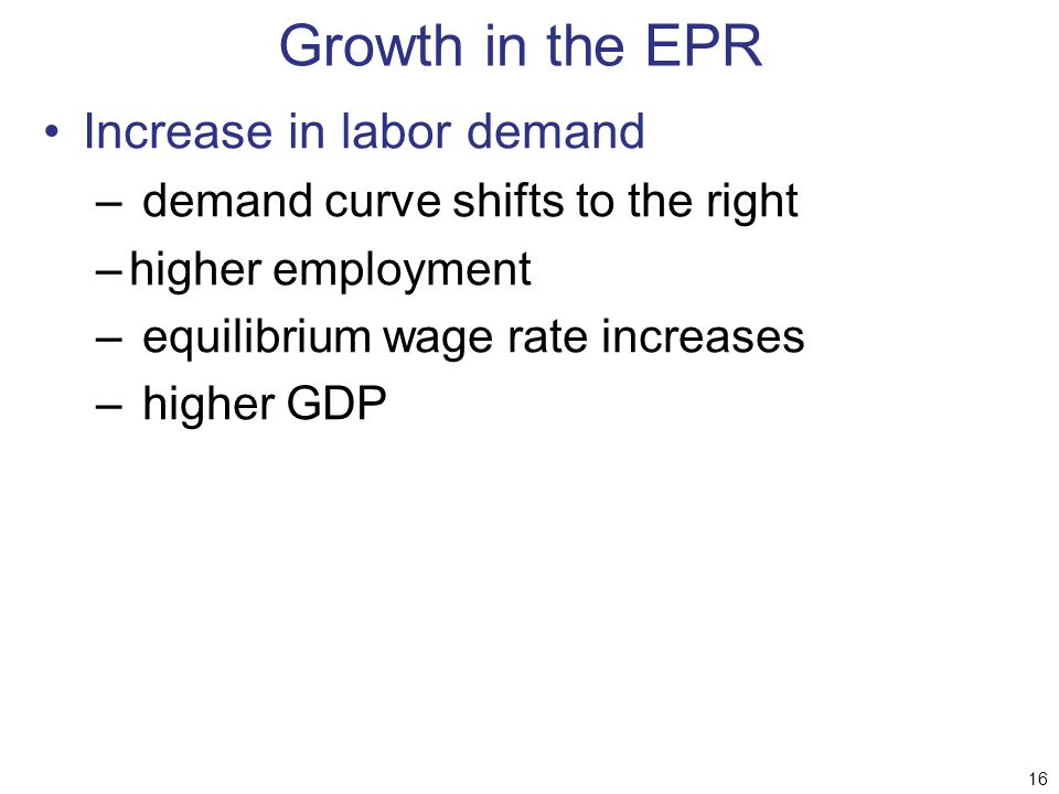 Growth in the EPR Increase in labor demand
