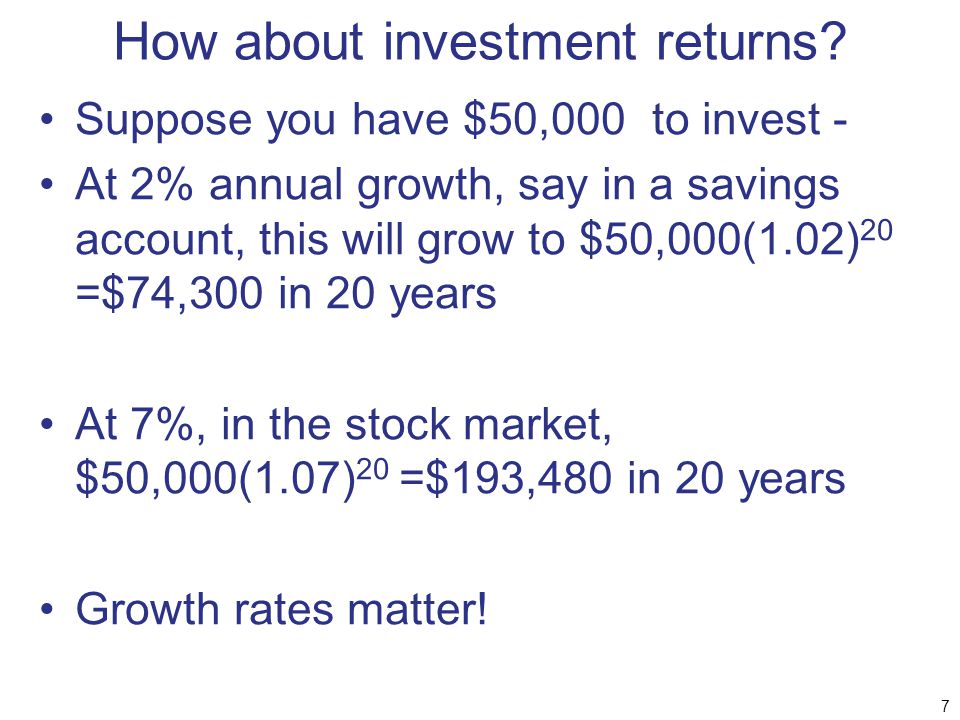 How about investment returns