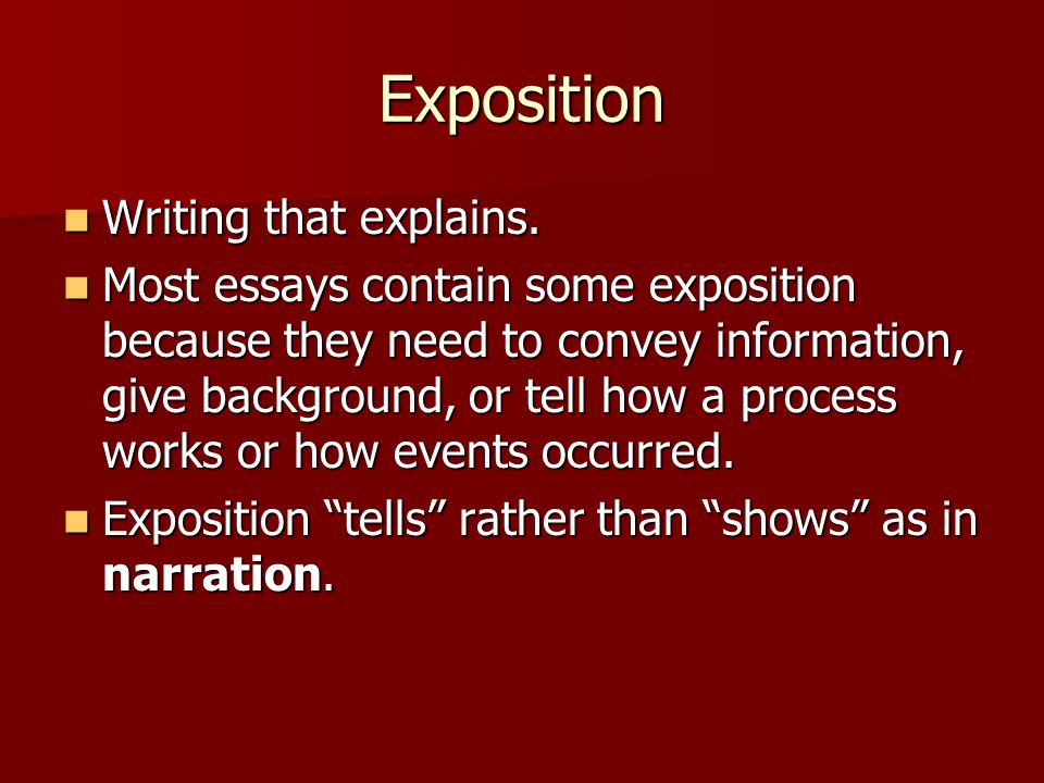 Exposition Writing that explains.