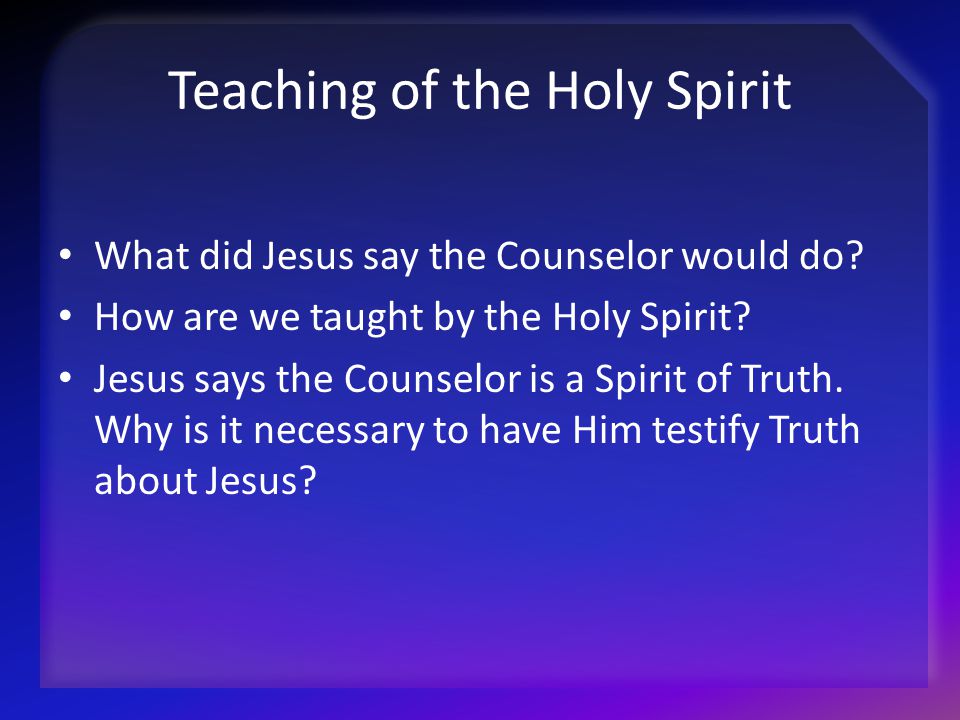 Teaching of the Holy Spirit