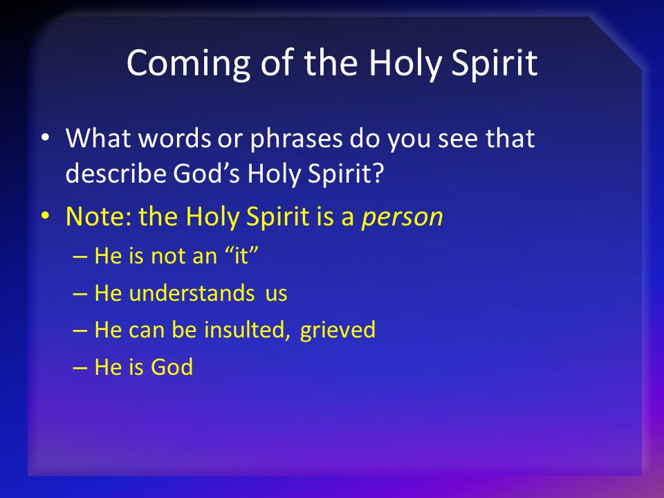 Coming of the Holy Spirit