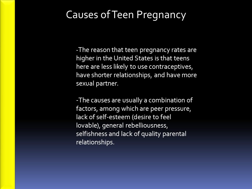 Causes of Teen Pregnancy