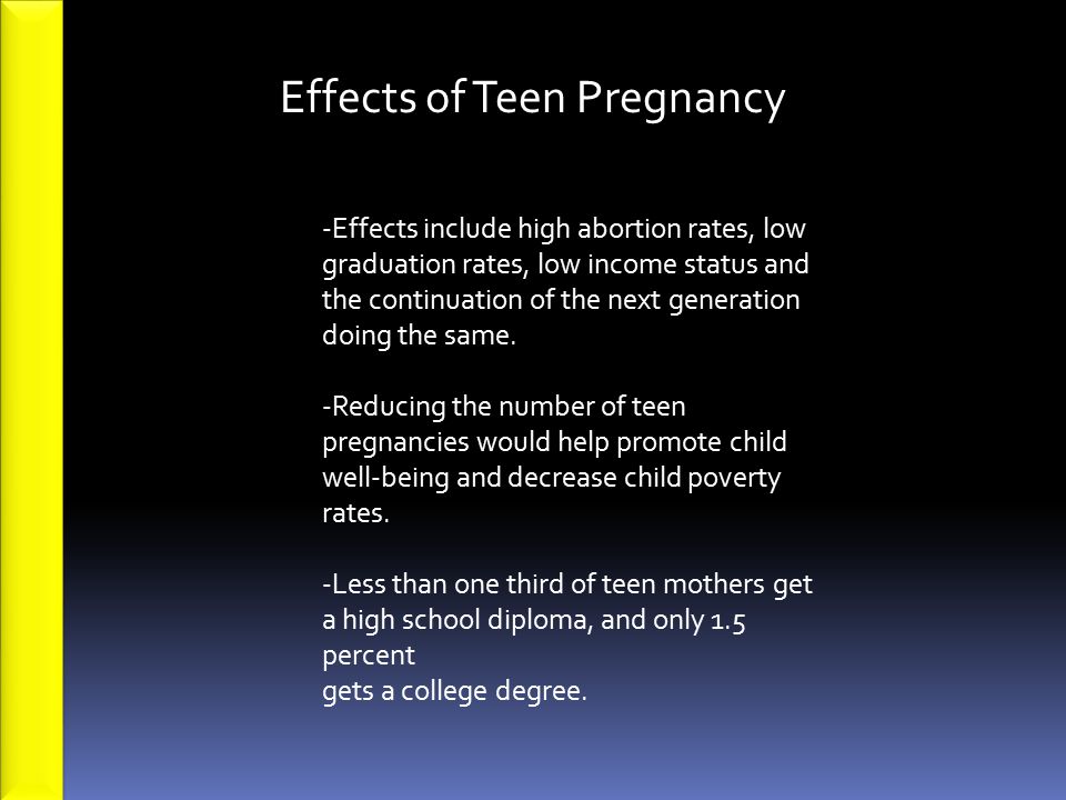 Effects of Teen Pregnancy