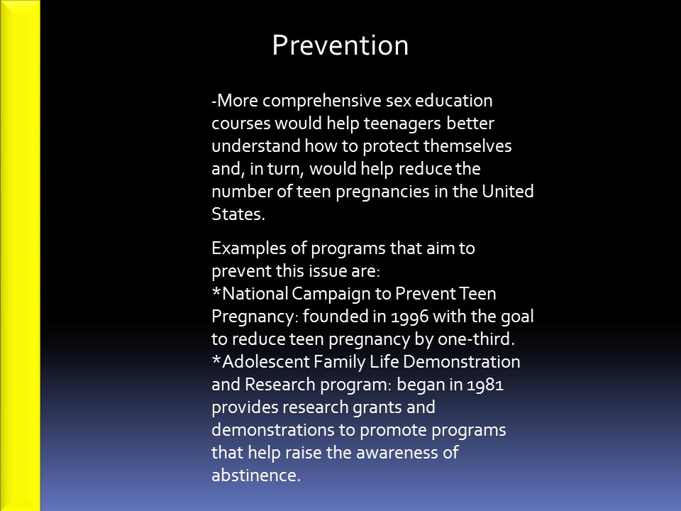 Prevention Examples of programs that aim to prevent this issue are: