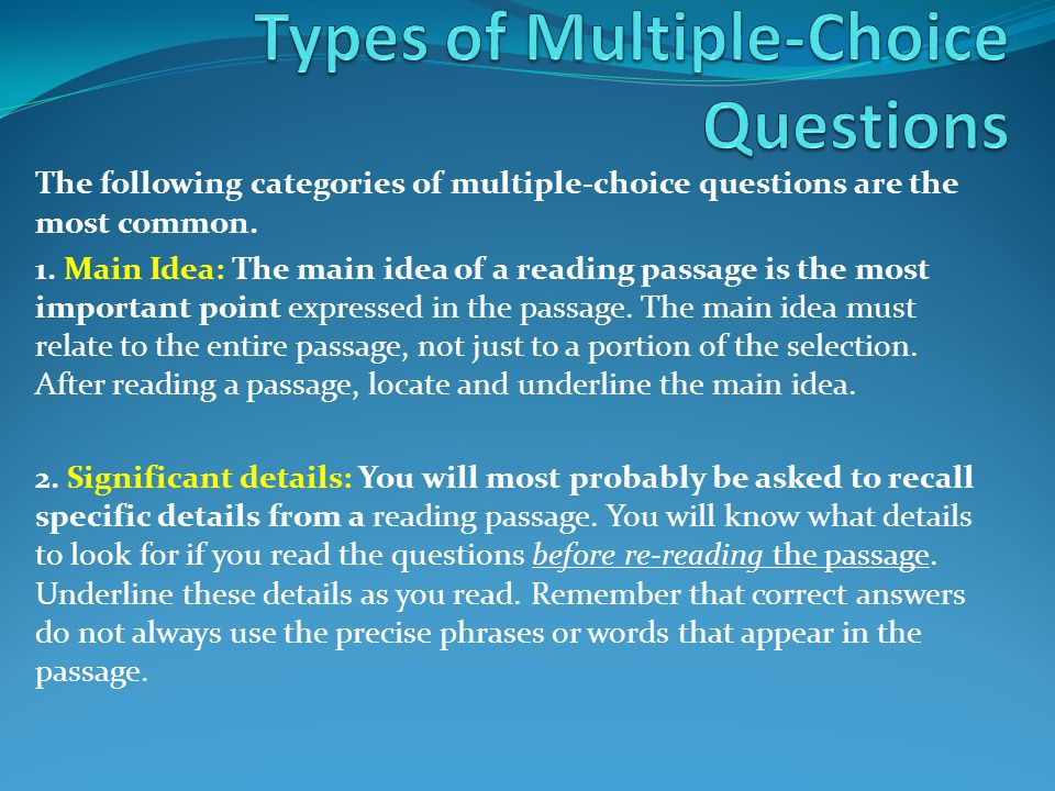 Types of Multiple-Choice Questions