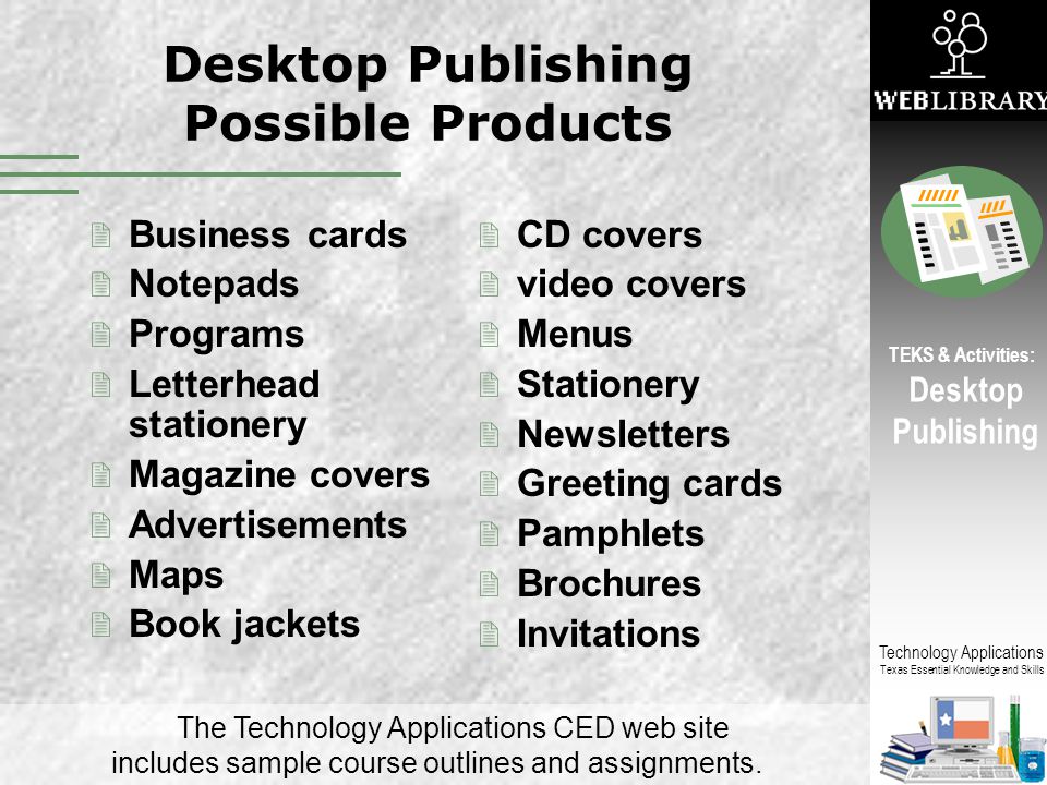 Desktop Publishing Possible Products