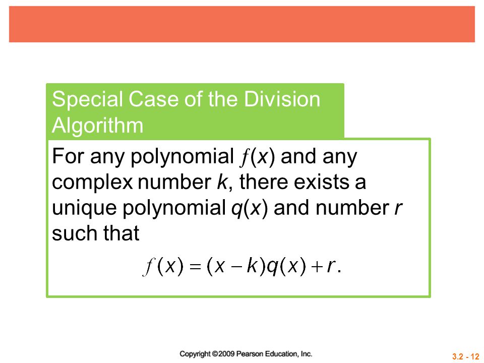 Special Case of the Division Algorithm