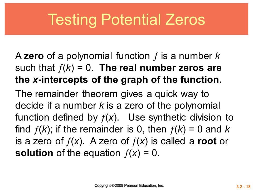 Testing Potential Zeros