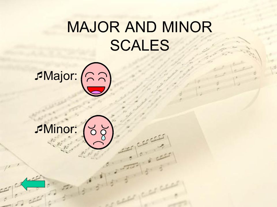 MAJOR AND MINOR SCALES Major: Minor: