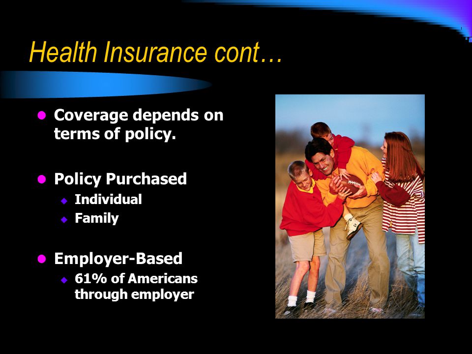 Health Insurance cont…
