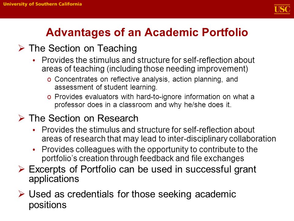 Advantages of an Academic Portfolio