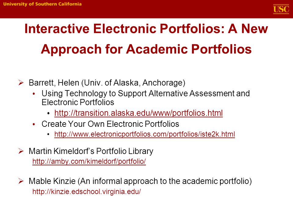 Interactive Electronic Portfolios: A New Approach for Academic Portfolios