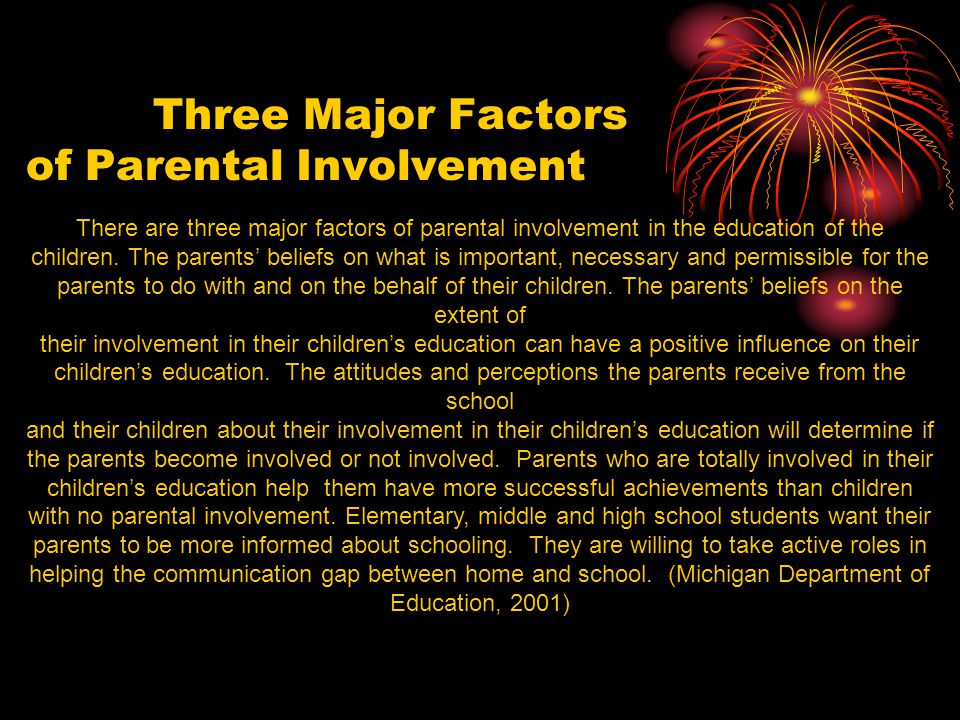 Three Major Factors of Parental Involvement