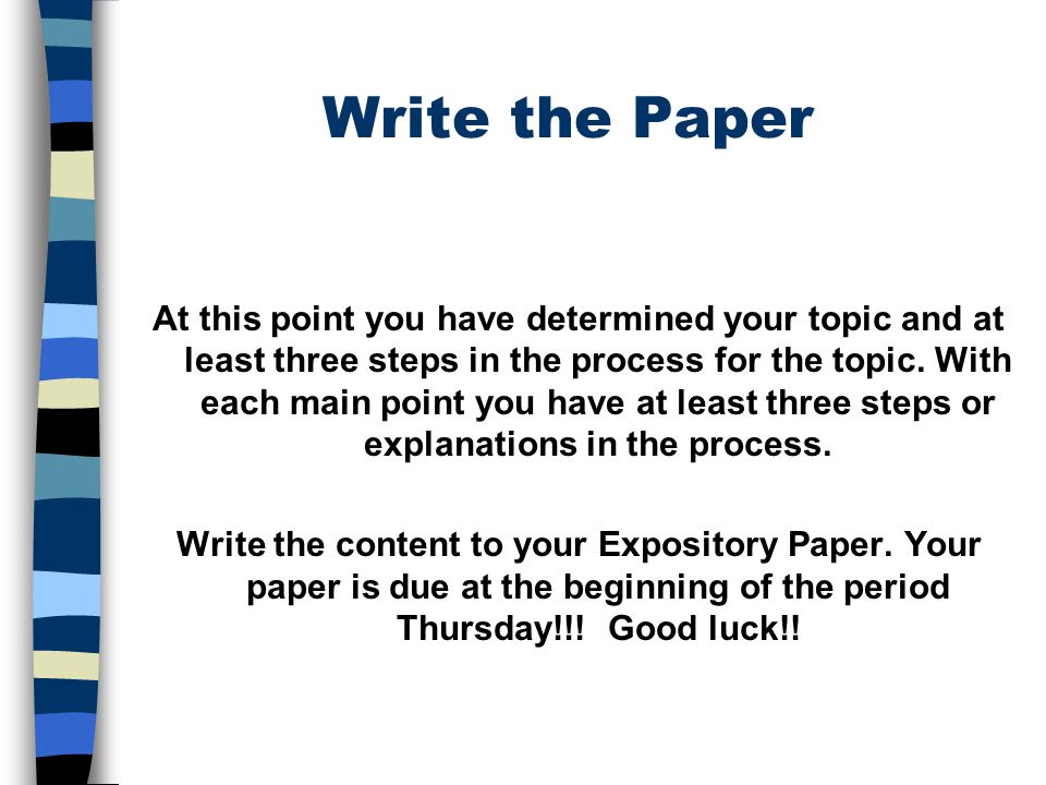 Write the Paper
