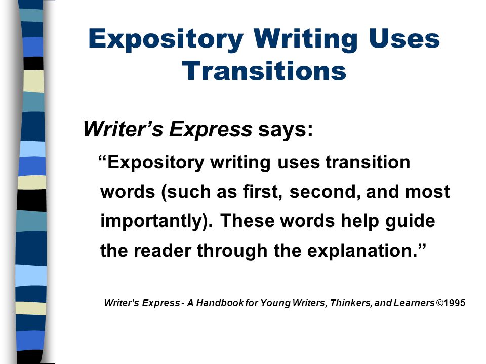 Expository Writing Uses Transitions