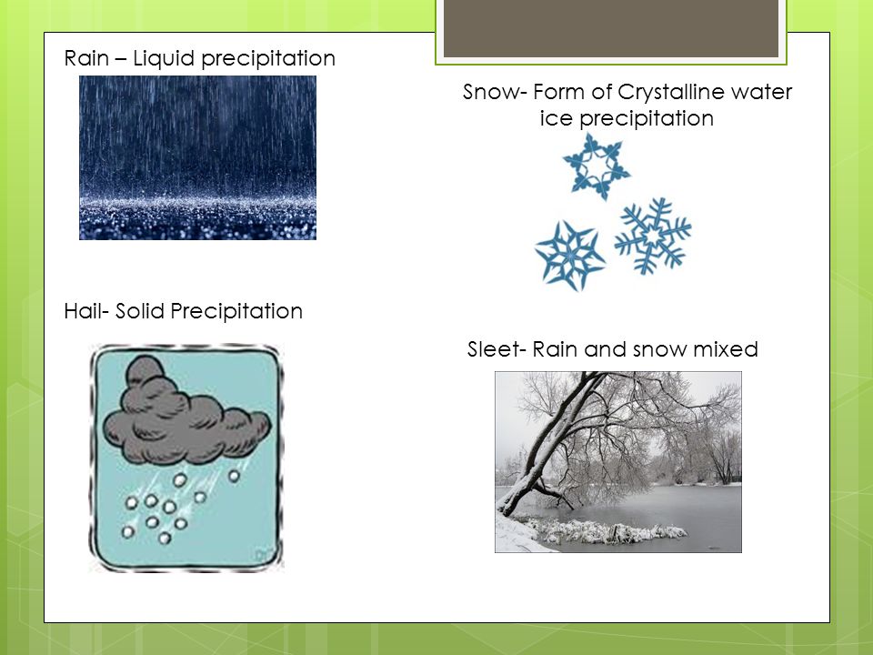 Snow- Form of Crystalline water ice precipitation