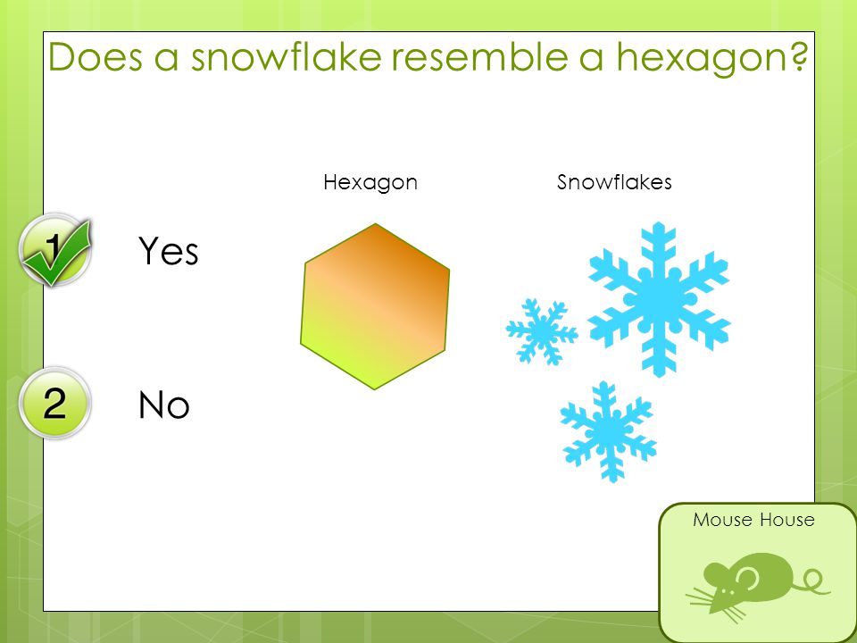 Does a snowflake resemble a hexagon