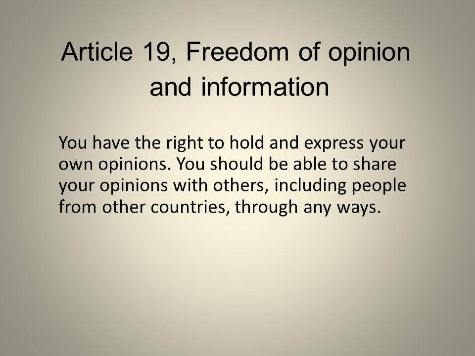 Article 19, Freedom of opinion