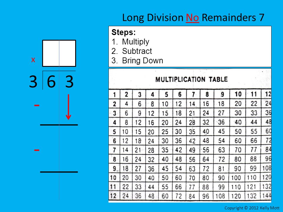 Long Division No Remainders 7