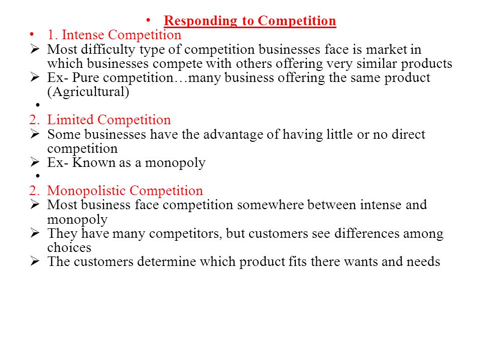 Responding to Competition