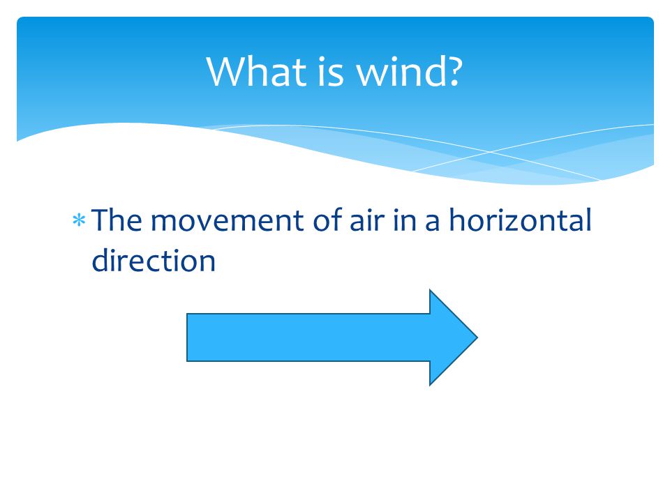 What is wind The movement of air in a horizontal direction